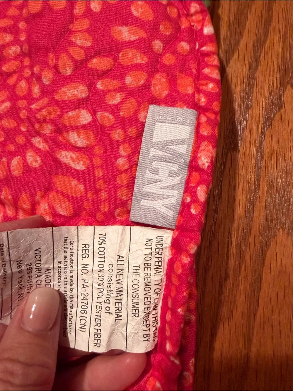 VNCY twin quilt teal coral/pink /red